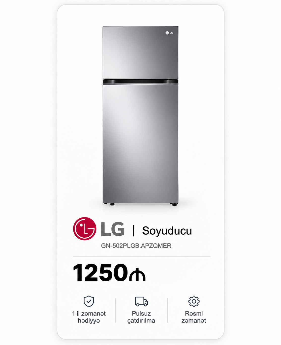 LG GN-502PLGB.APZQMER soyuducu — 1250 ₼
